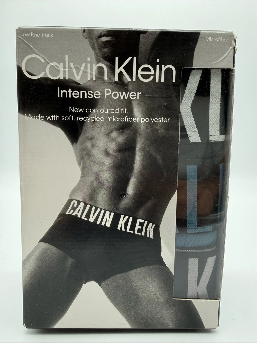 Calvin Klein Intense Power Low Rise Trunk - Black with Blue Accent Pack of 3